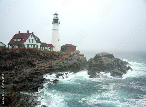 portland New England Lighthouses storm