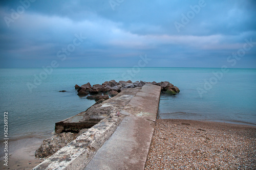 Michigan Winnetka breakwater blue water