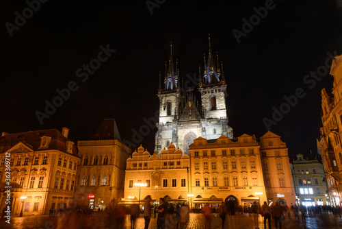 Night view of the Old Town Square in Prague, Czech Republic