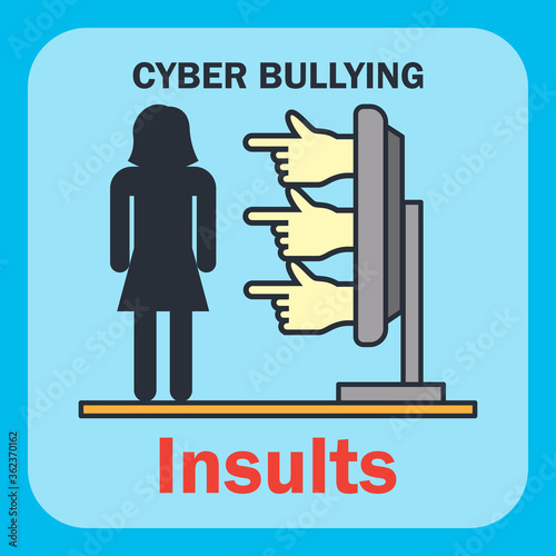 cyber bullying on internet for cyber bullying concept. vector illustration