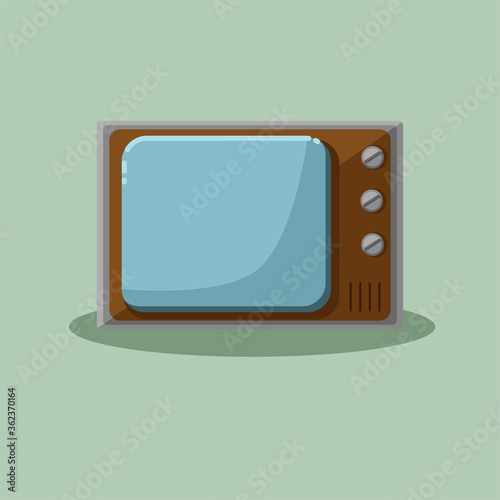 Old vintage tv set. Retro television broadcast device