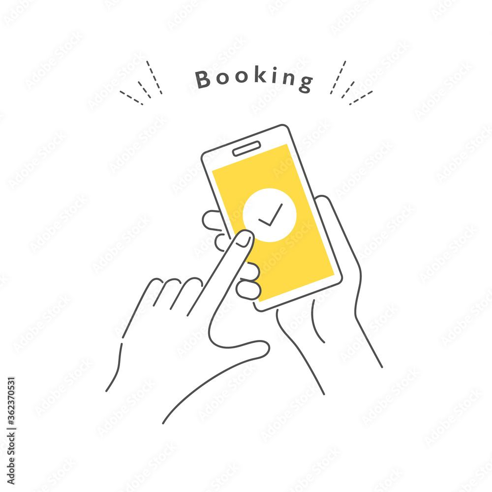 スマホを使って手続きを完了するイメージイラスト Stock Vector Adobe Stock