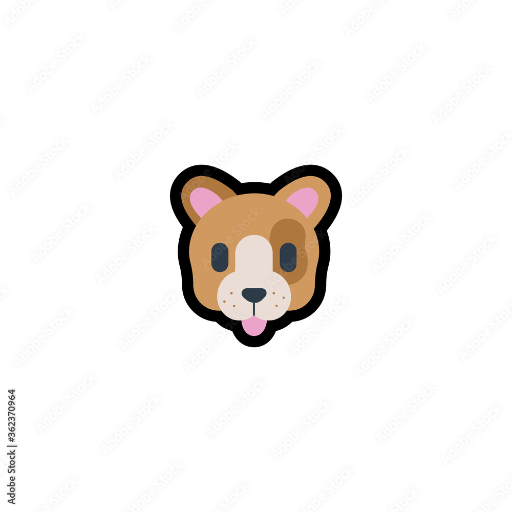 Dog Face Vector Icon. Isolated Dog Illustration Sticker Icon Dog Face Vector Icon. Isolated Dog Illustration Sticker Icon