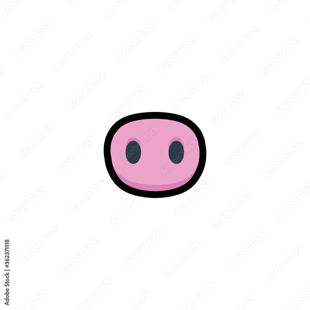 Fototapeta premium Pig nose vector flat icon. Isolated Pig Snout illustration