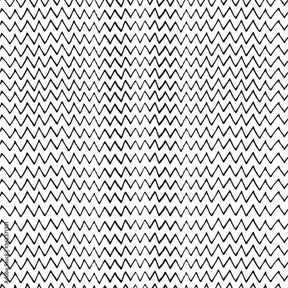 Fototapeta premium Seamless zigzag line pattern. ..Hand drawn pattern.