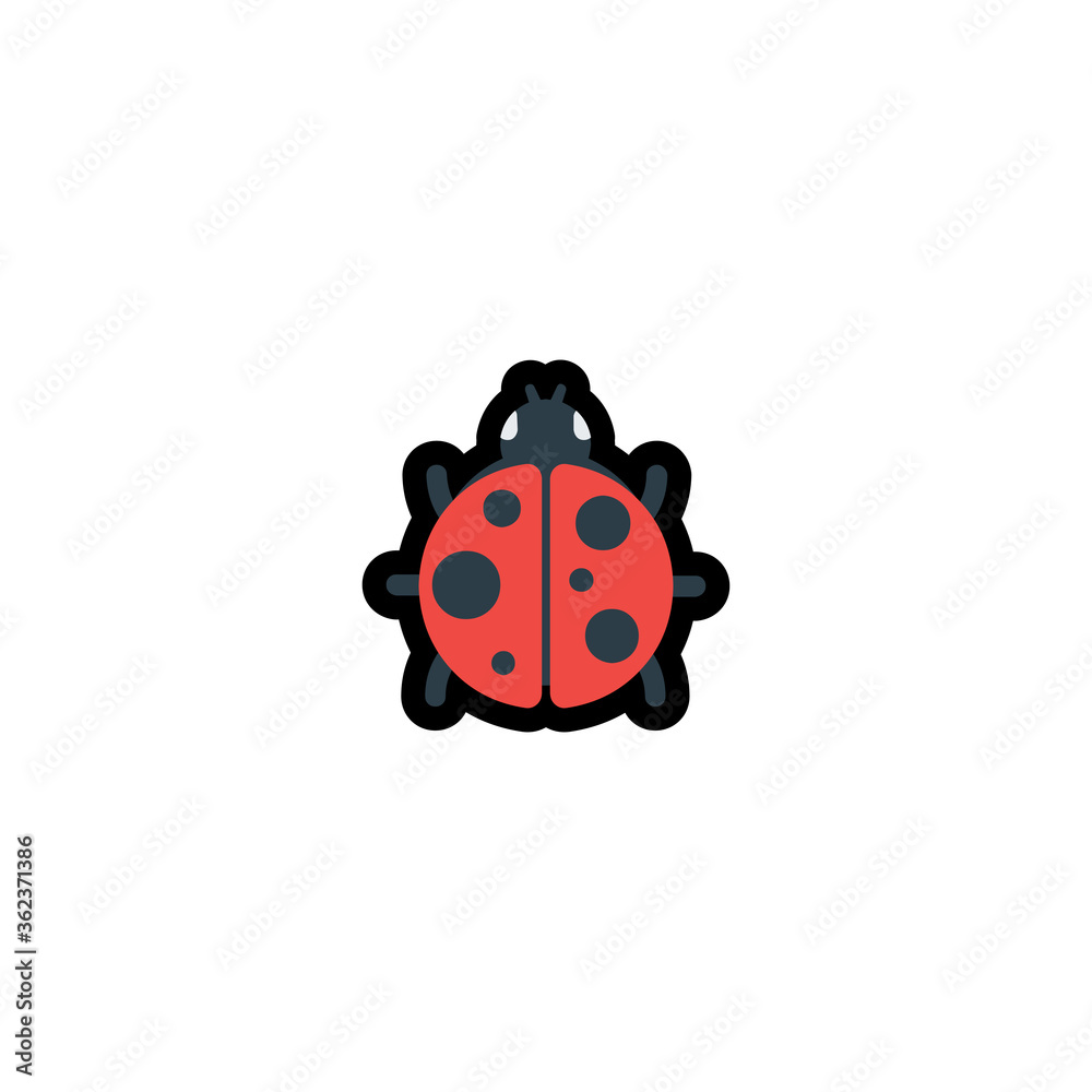 Fototapeta premium Lady Beetle vector flat icon. Isolated Ladybug illustration