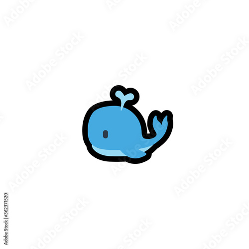 Spouting Whale Vector Icon. Isolated Whale Illustration Icon	