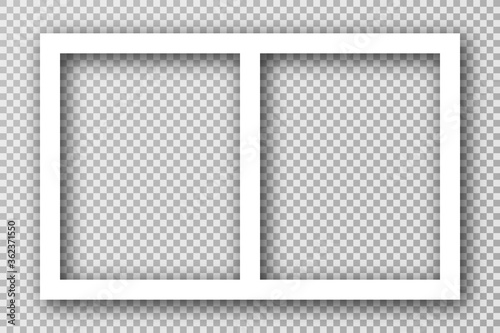 Wallpaper Mural White photo frame for social media with white borders. Blank photo frame mockup with shadow effect and transparent background. Rectangle picture frame for collage Torontodigital.ca