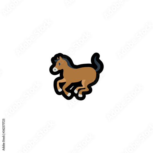 Horse vector flat icon. Isolated running horse illustration