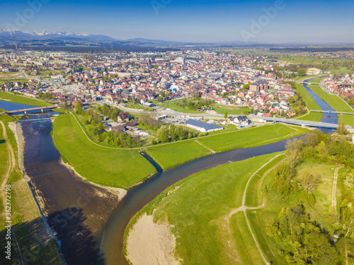 Czarny and Bialy Dunajec Rivers meeting in Nowy Targ
