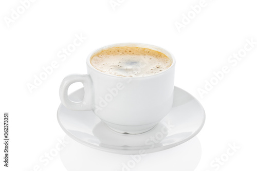 Coffee, a cup of turkish coffee on white background. 