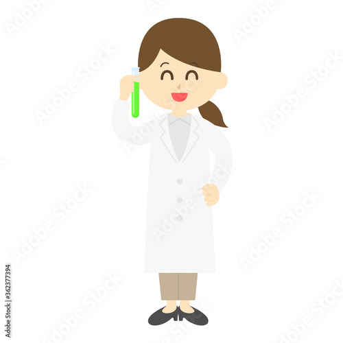 試験管を持った科学者のイラスト