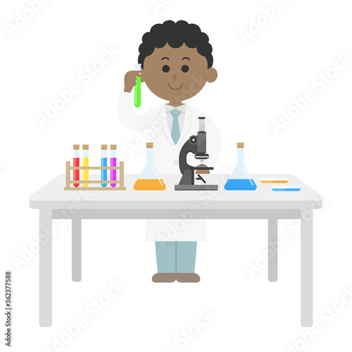 実験する科学者のイラスト