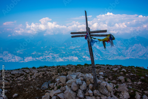 wooden cross on the top photo