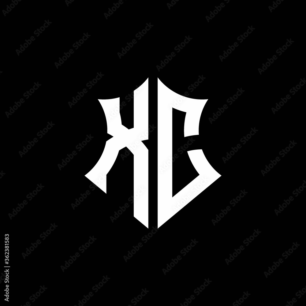 XC monogram logo with a sharp shield style XC monogram logo with a sharp shield style
