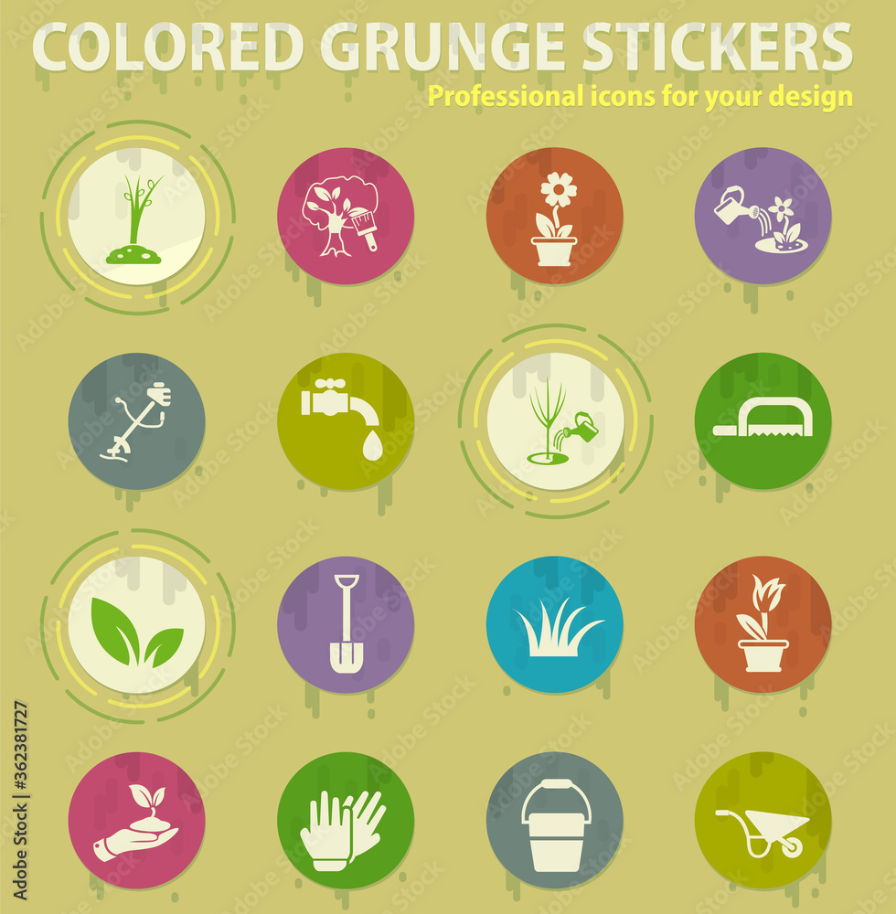 Fototapeta premium landscape design colored grunge icons