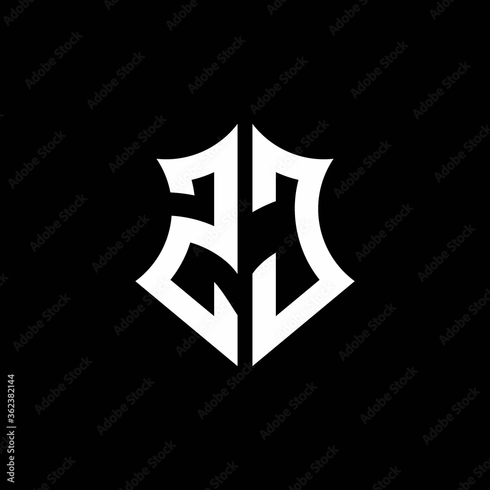 ZJ monogram logo with a sharp shield style