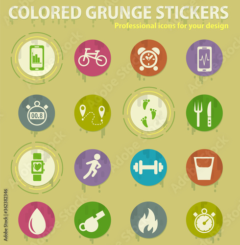 monitoring apps colored grunge icons