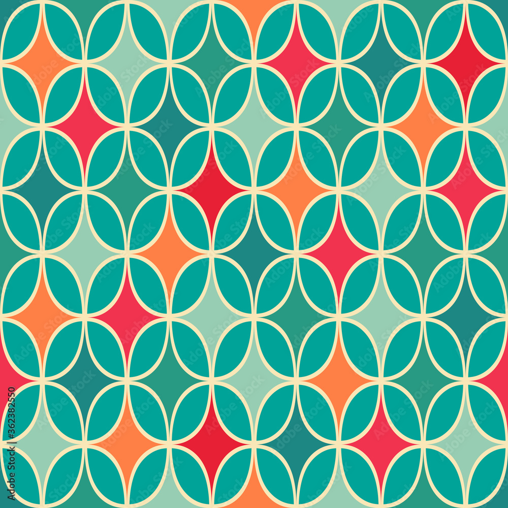 Fototapeta premium Abstract Retro Geometric seamless pattern with triangles. Vector Illustration