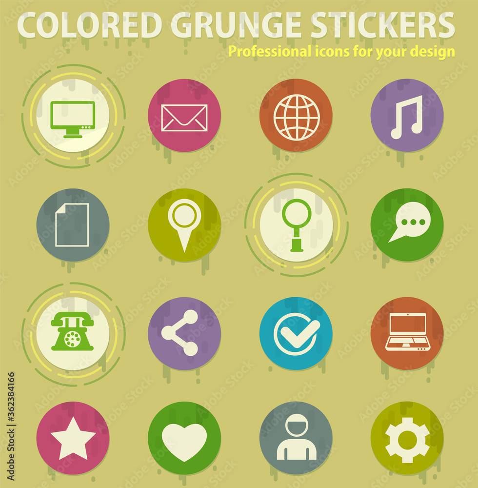 social media colored grunge icons social media colored grunge icons