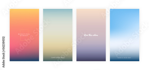 Blurred gradient wallpaper set with mobile screen size. Perfect for social media story background.  Colors are represent the four season.
