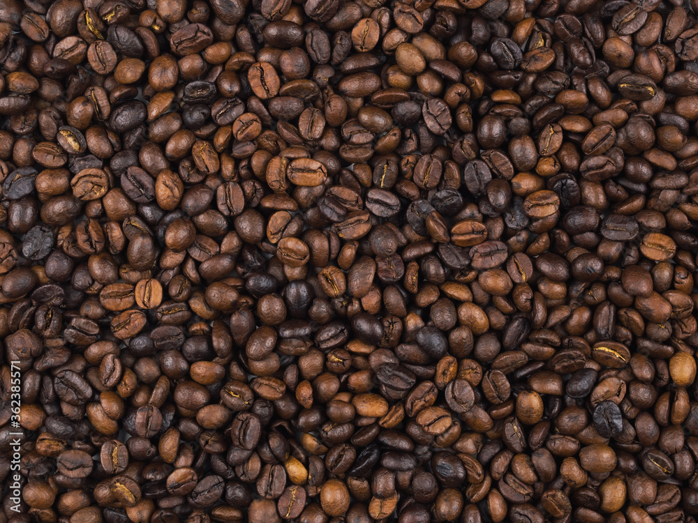 Roasted Thai coffee beans texture background Roasted Thai coffee beans texture background