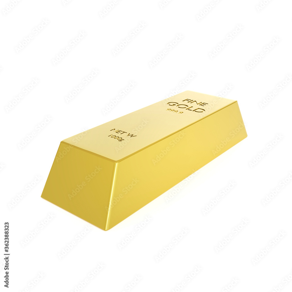 gold bar on white background. business concept. 3d rendering illustration. gold bar on white background. business concept. 3d rendering illustration.