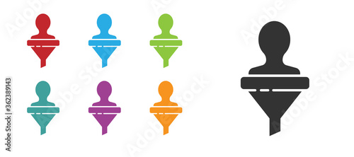 Black Head hunting icon isolated on white background. Business target or Employment sign. Human resource and recruitment for business. Set icons colorful. Vector.
