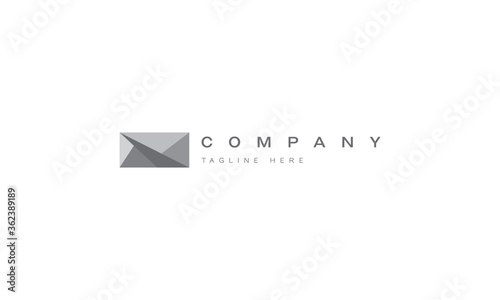 Vector logo on which an abstract image of a concrete wall with sharp corners.