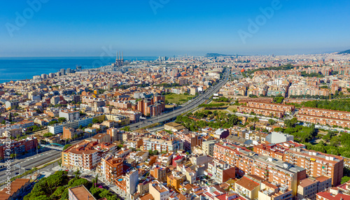 panorama of the city of Barcelona Spain © KarSol
