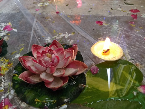 Candle and Flower at Deepdan. photo