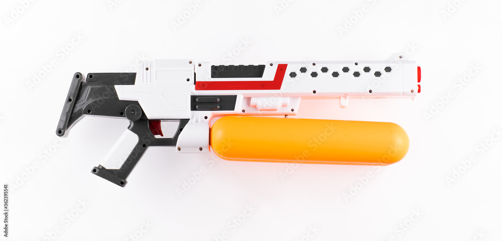 kids plastic water gun isolated on white background kids plastic water gun isolated on white background