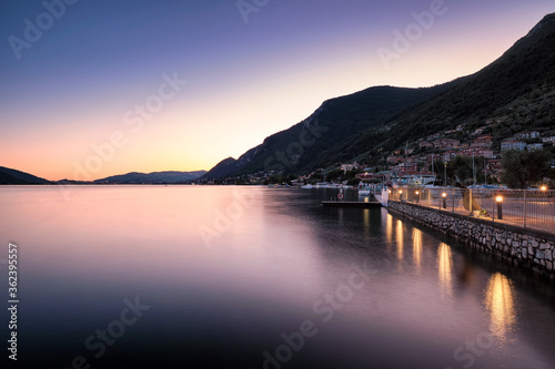 Overlooking the lake Iseo at sunset