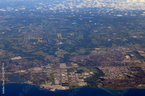 Aerial view of Pickering and the Nuclear Generating Station on Lake Ontario © Reimar