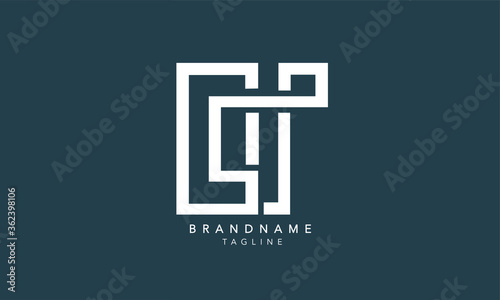 Alphabet letters Initials Monogram logo CT, TC, C and T 