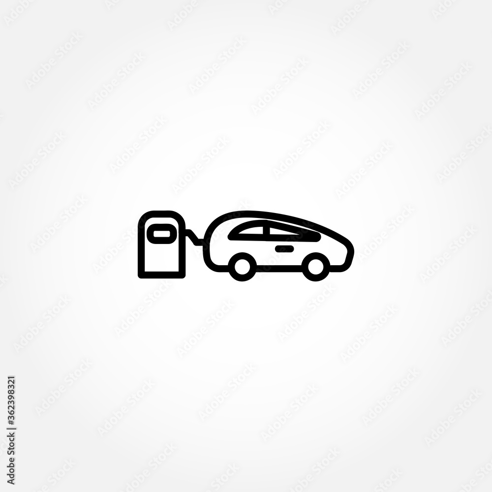 car in fuel station line icon. car fueling icon car in fuel station line icon. car fueling icon