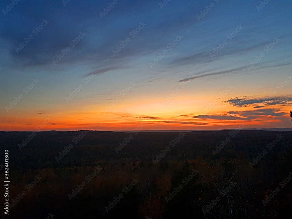 Sunset on the mountain of Azov.