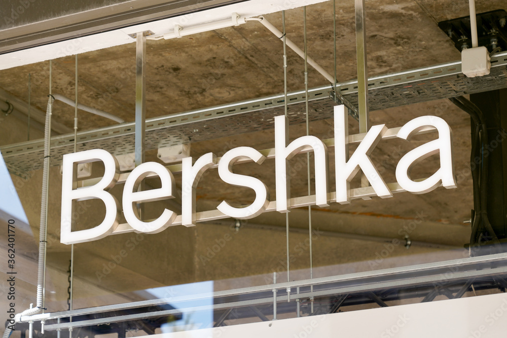 Bershka sign shop logo of fashion store clothing part of Spanish