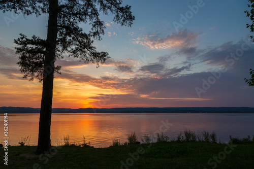 Beautiful Sunset and Reflections on a Lake