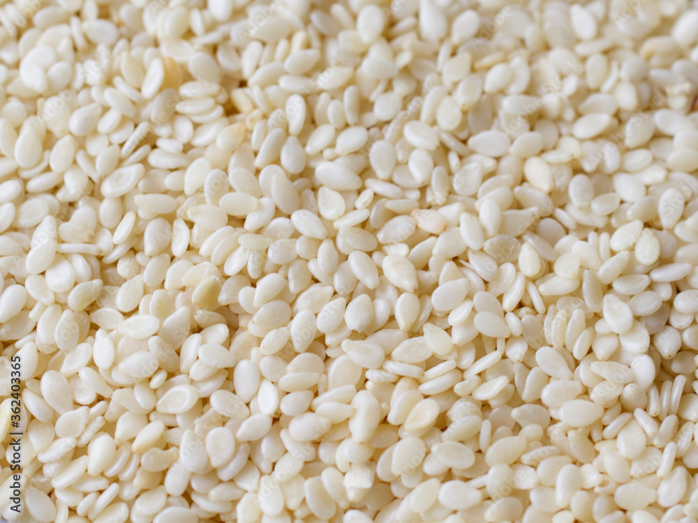 background of roasted sesame seeds close up