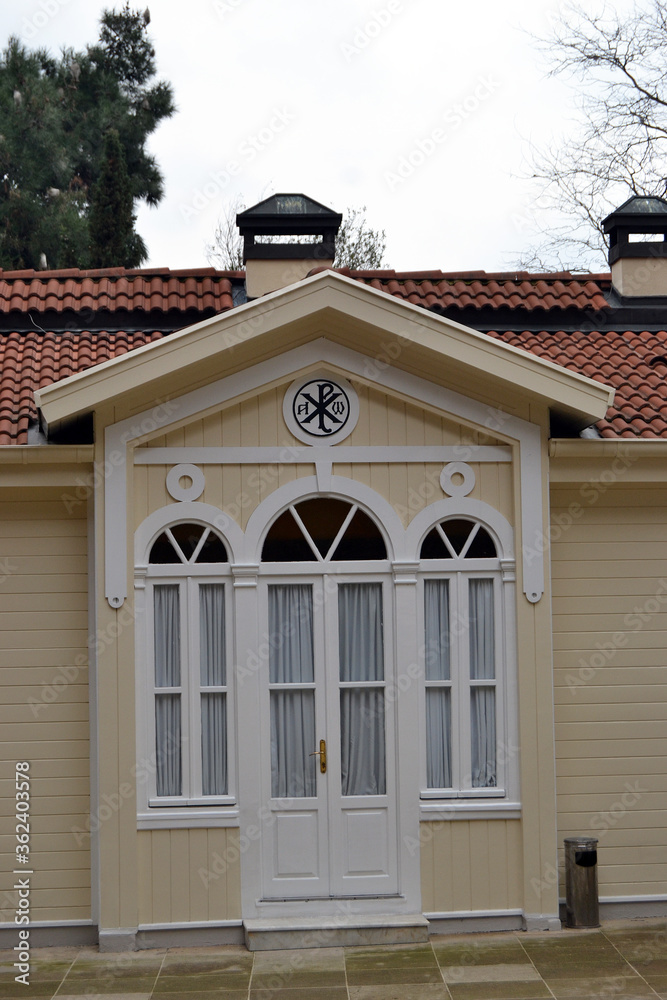 Istanbul - Balat Historical doors and windows made of wood.