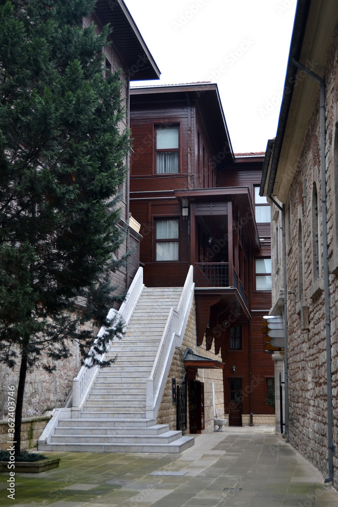 Istanbul - Balat Historical wooden building and ladder
