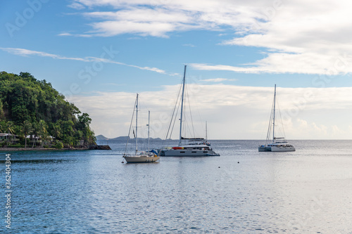 Saint Vincent and the Grenadines, sailboats on mooring