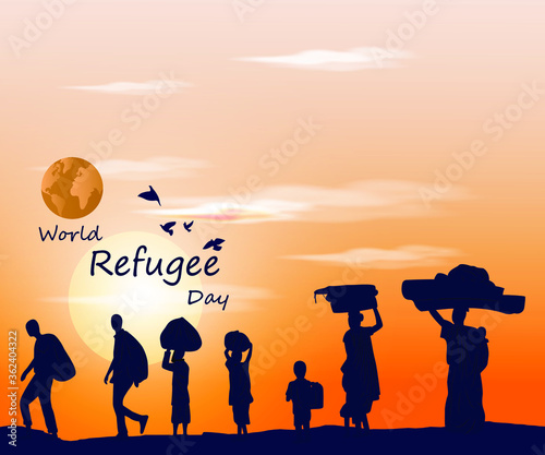 VECTOR ILLUSTRATION FOR WORLD REFUGEE DAY- 20TH JUNE
