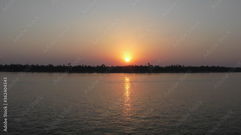 Sunset on the Nile river - Egypt