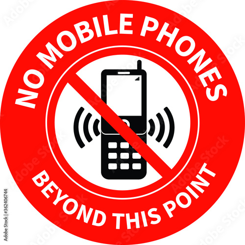 No mobile phones zone sign