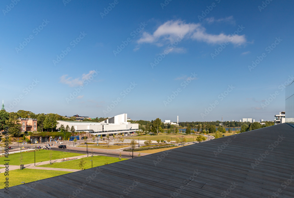 City view from new library in Helsinki, Finland