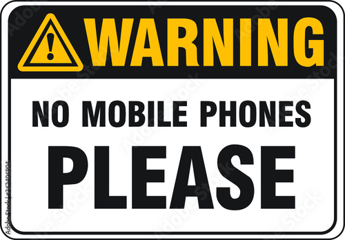 No mobile phones zone sign