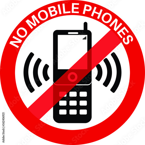 No mobile phones zone sign