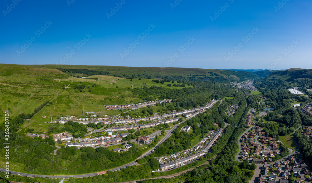Aerial view of the Welsh town of Ebbw Vale in the South Wales Valleys, UK Aerial view of the Welsh town of Ebbw Vale in the South Wales Valleys, UK